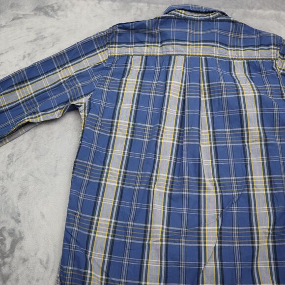 Real Tree Shirt Mens Small Blue Plaid Black Pearl Snap Button Up Dress Western - Picture 15 of 16